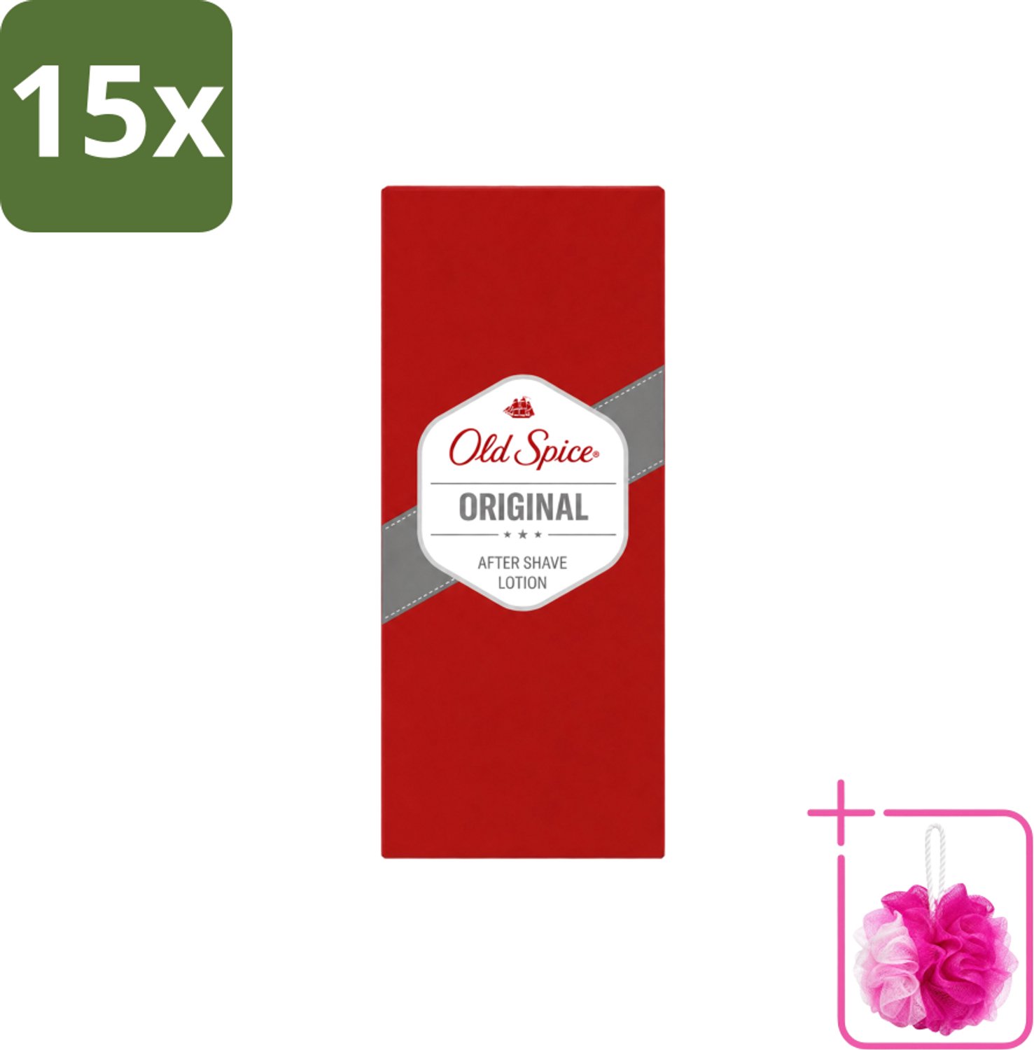 15 x Old Spice - Original - Aftershave Lotion - Verfrissend - 100 ml - Bulkverpakking - Aftershave lotion - Douchemop - Aftershave
