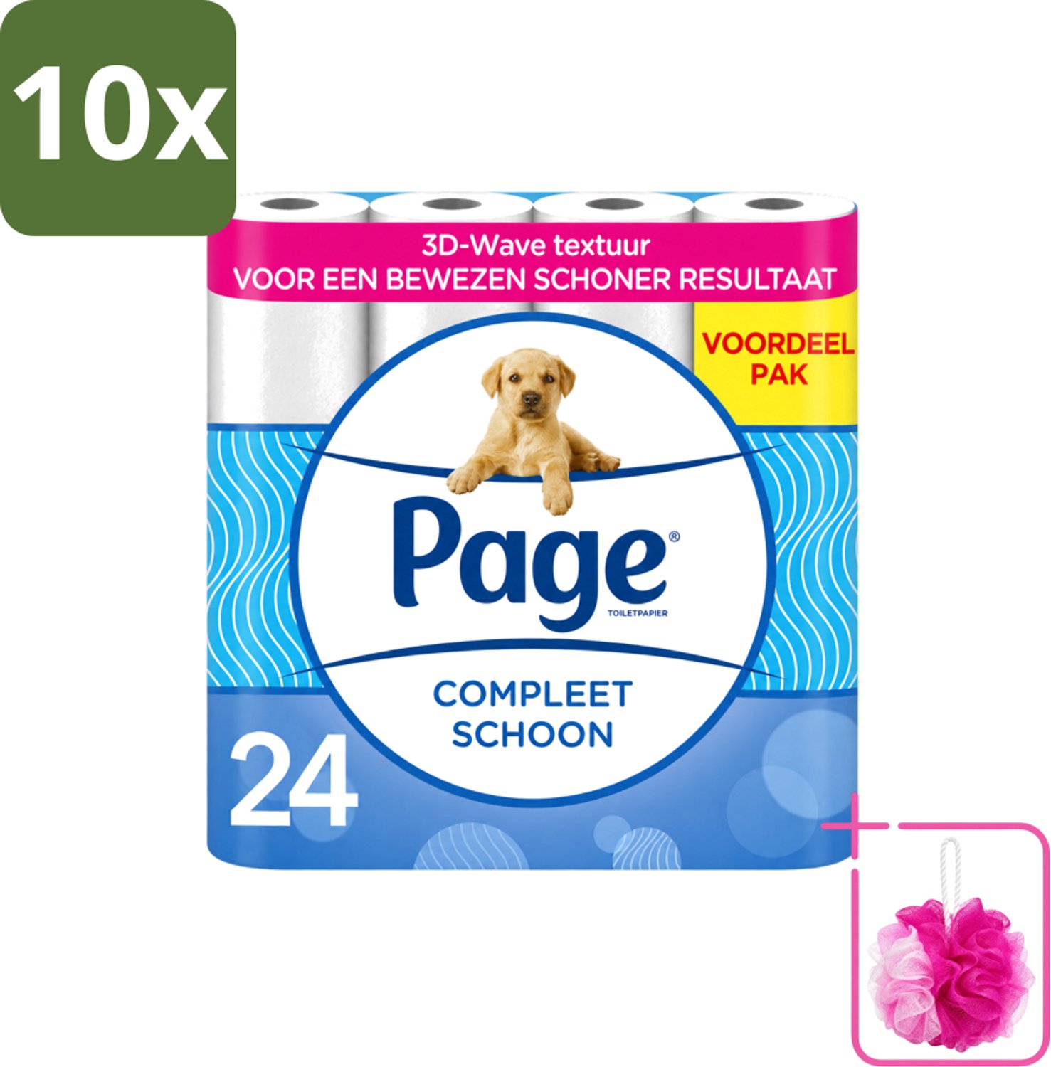 10 x Page - Compleet Schoon - Toiletpapier - 2-Laags - Comfortabel & Zacht - 24 Rollen - Bulkverpakking - Toiletpapier - Douchemop - 2-laags toiletpapier