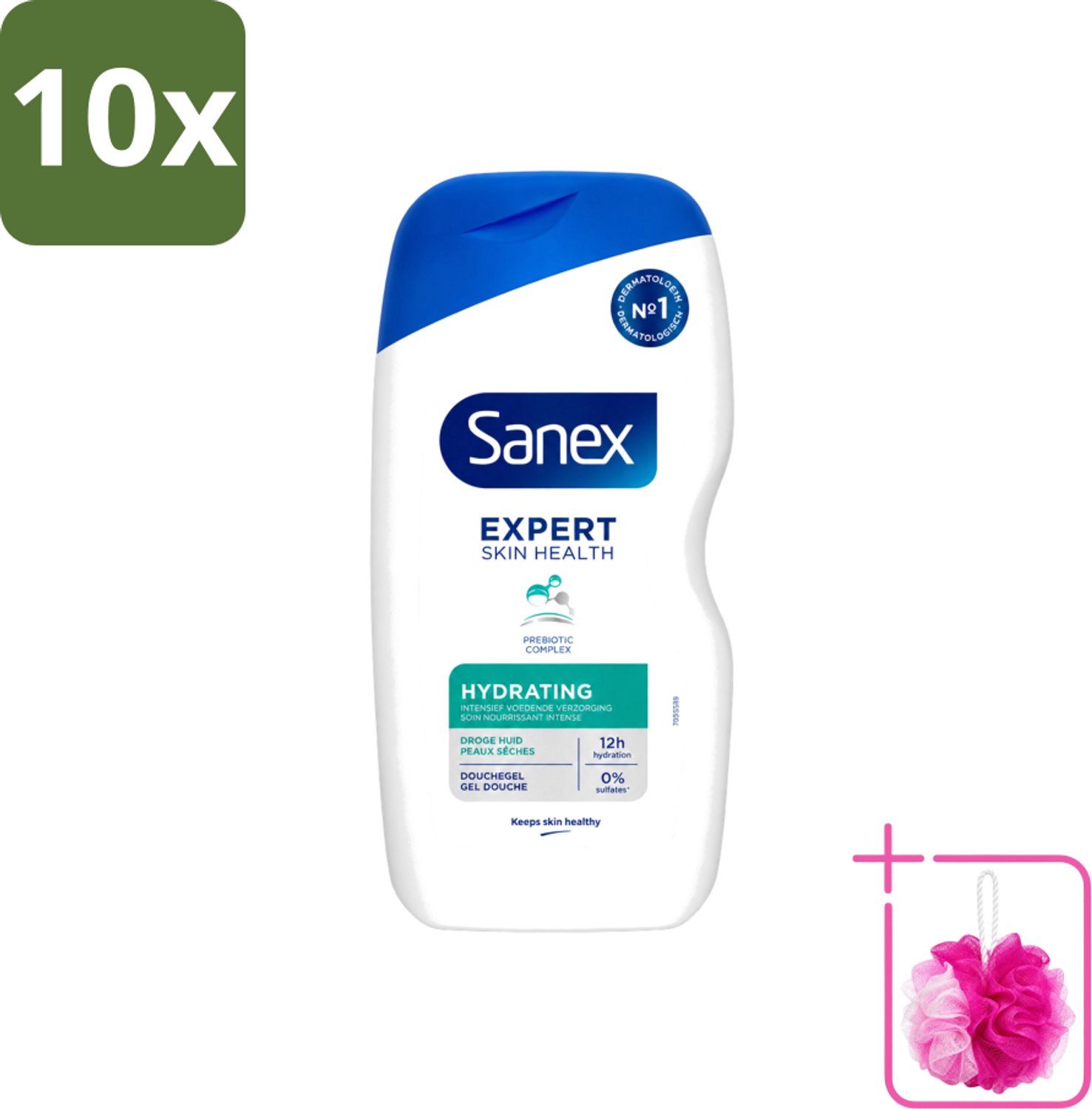 10 x Sanex - Douchegel - Expert Skin Health Hydrating - Hydrateert de Huid - 400 ml - Bulkverpakking - Hydratatie huid - Douchemop - Douchegel huid