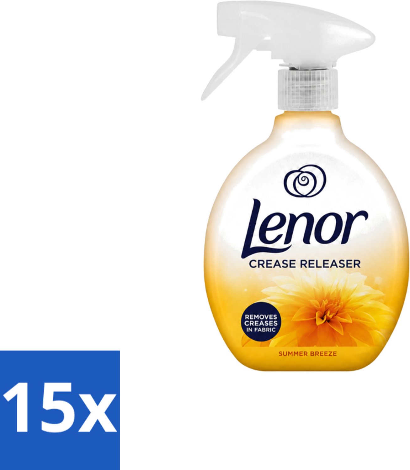 15 x Lenor – Crease Releaser Spray – Summer Breeze – Kreukverwijderaar & Textielverfrisser – 500 ml - Voordeelverpakking - 15 stuks