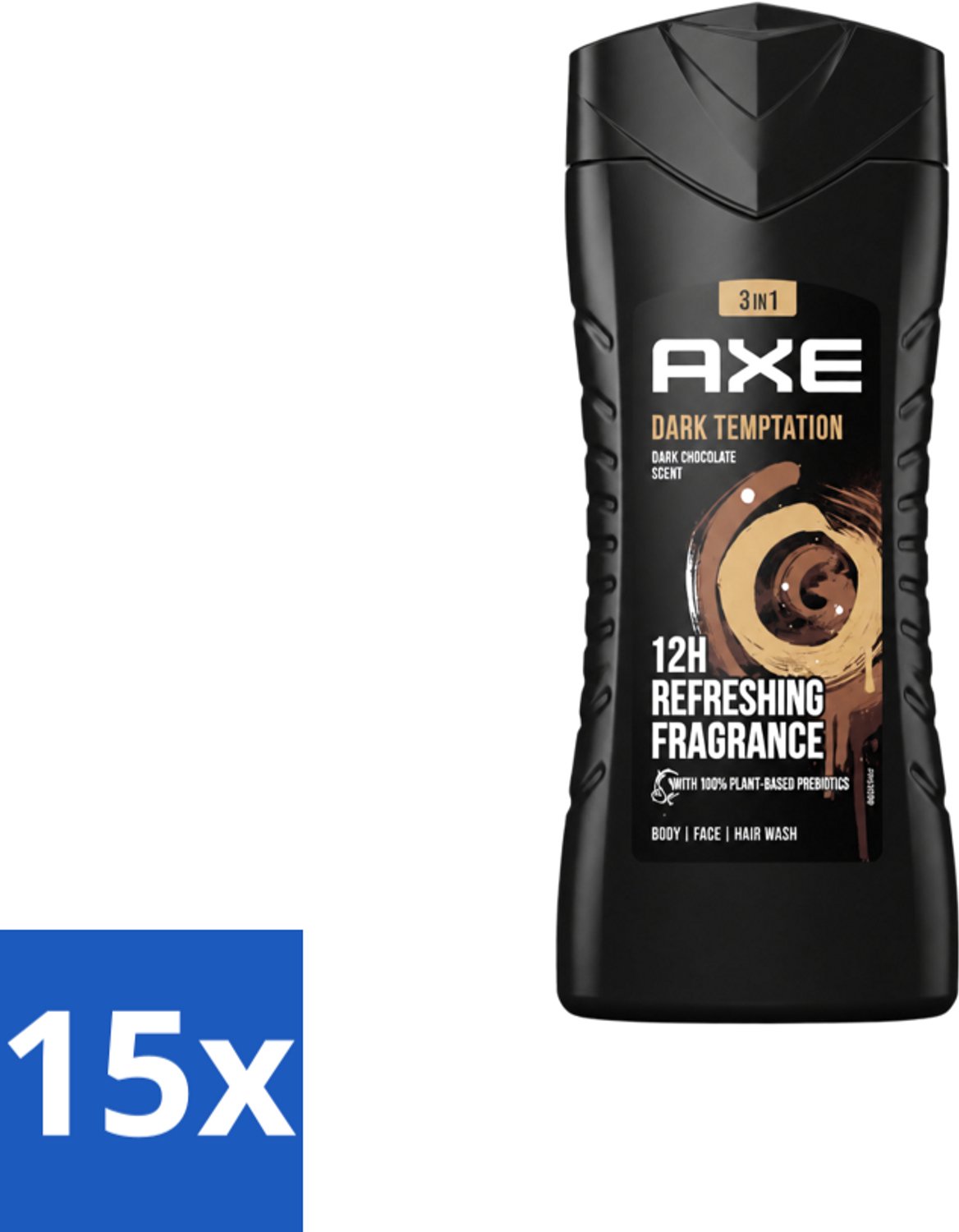 15 x Axe – Douchegel – Dark Temptation – 250 ml - Voordeelverpakking - 15 stuks
