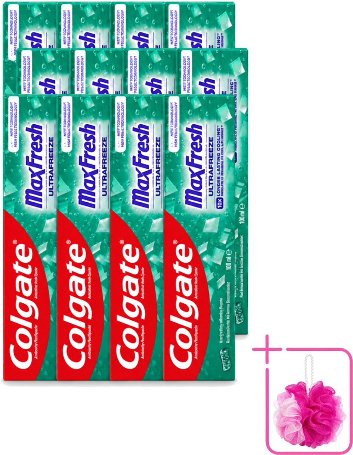 12 x Colgate - Max Fresh Clean Mint - Tandpasta - 100ml - Bulkverpakking - Tandpasta - Douchemop - Tanden reinigen