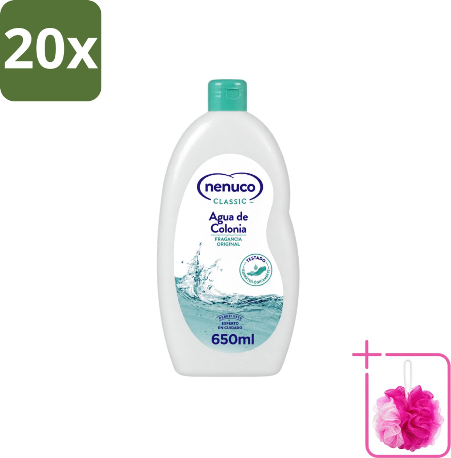 20 x Nenuco – Eau de Cologne – Klassiek – 650 ml - Bulkverpakking - Agua de Colonia - Douchemop - Kinderparfum