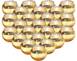 24x Gouden Theelichthouders van Glas - Sfeervol & Decoratief