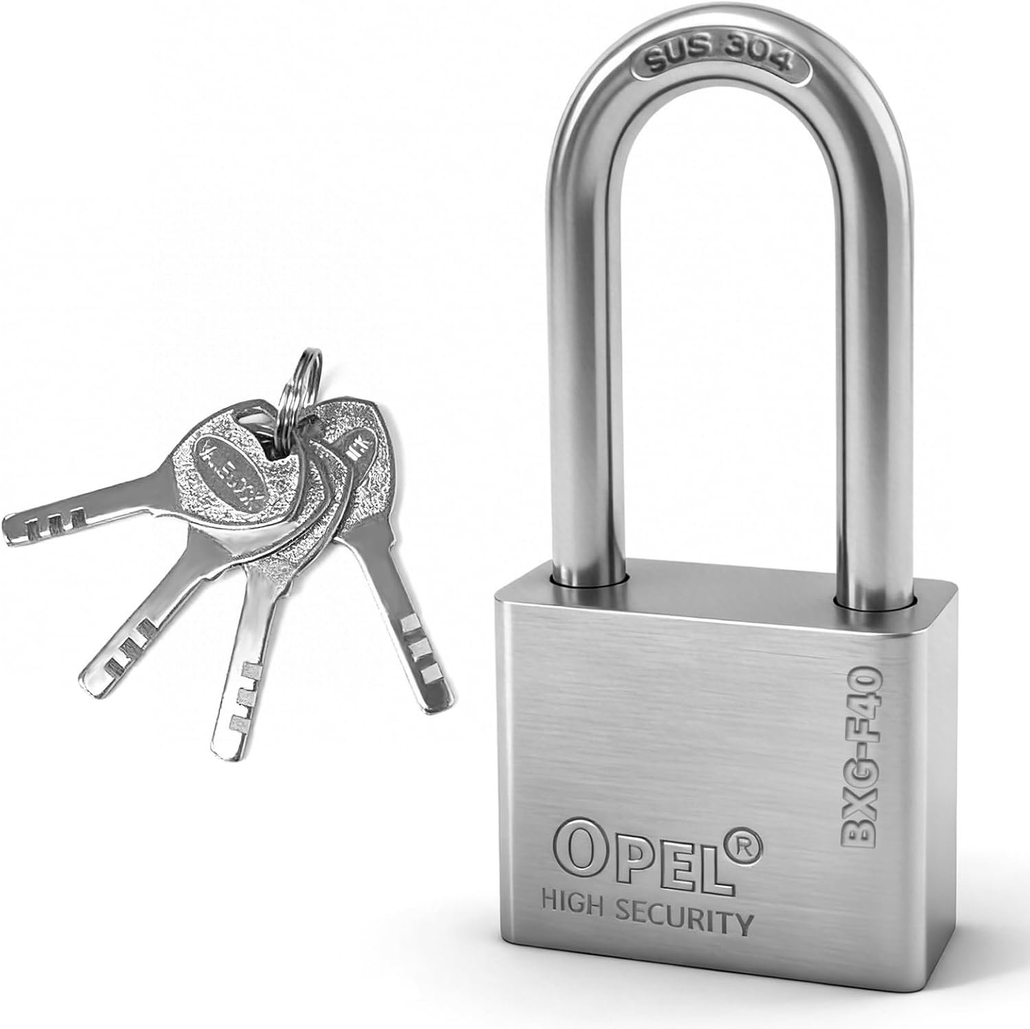 Merkloos RVS Hangslot 40mm met 4 Sleutels - Weerbestendig