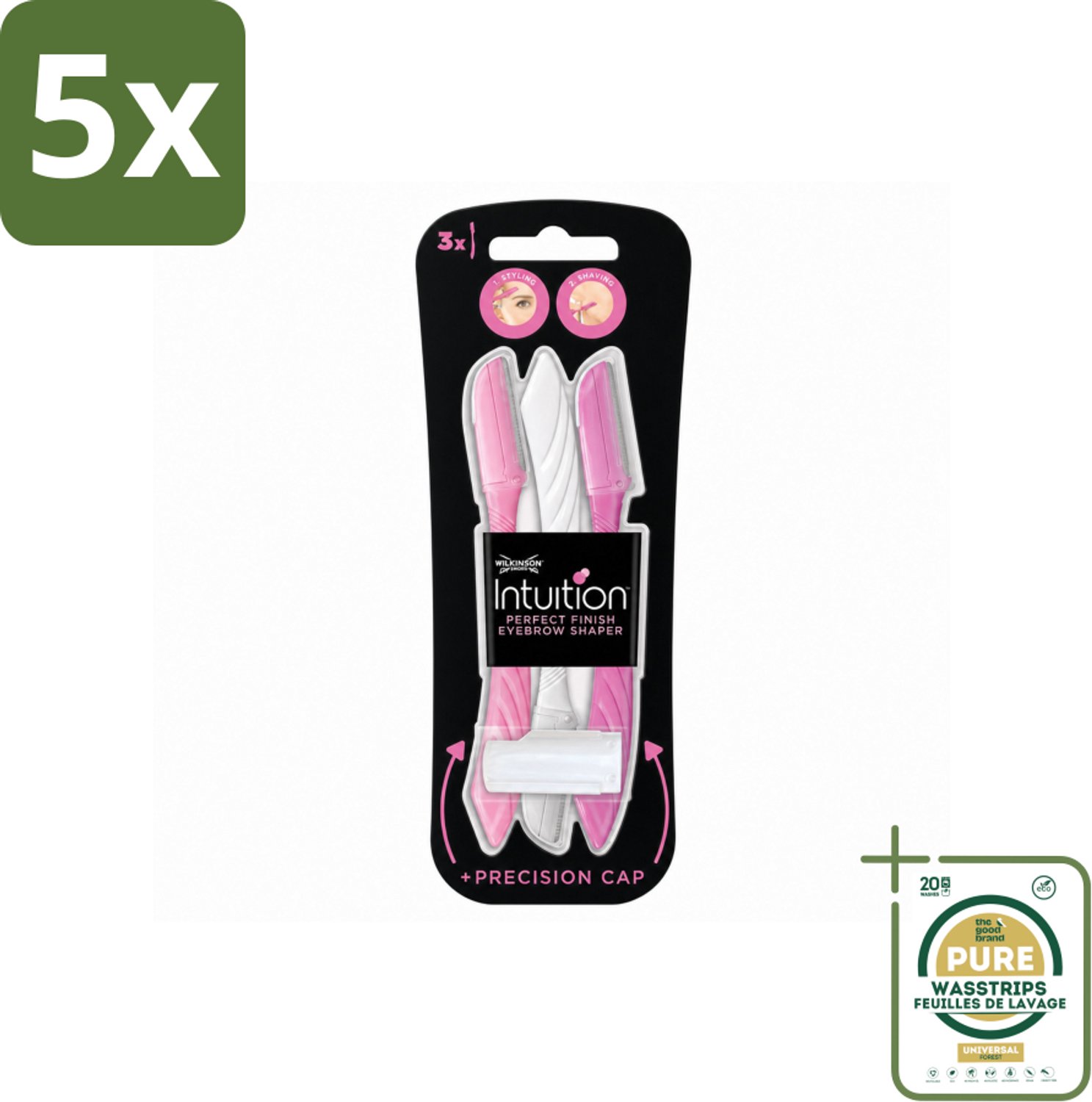 5 x Wilkinson Intuition - Navulmesjes - Wenkbrauw Shaper - Precisie - 3 mesjes - Wasstrips - Wenkbrauw Shaper - Wenkbrauw Vormen - Haartjes Verwijderen - Exfoliatie - Huid Verzorging