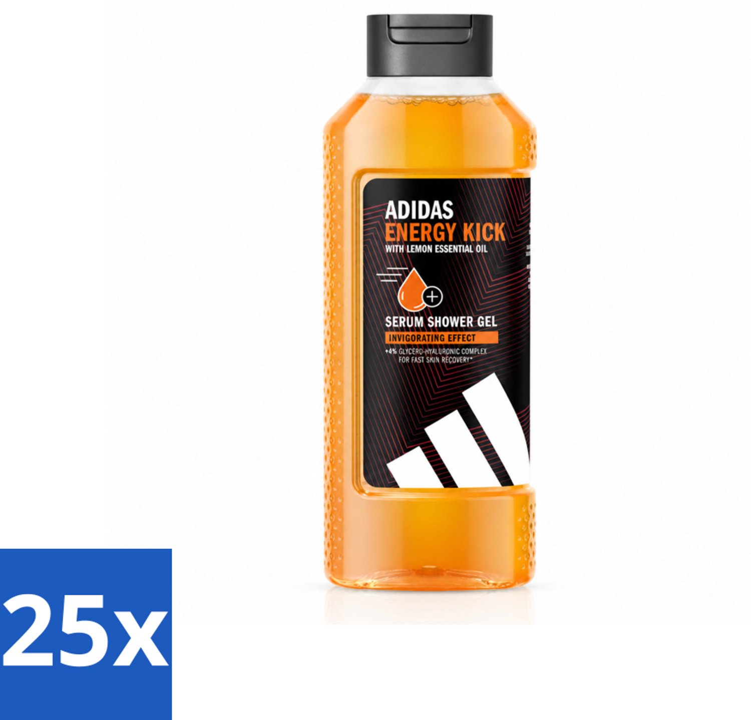 25 x Adidas – Douchegel – Active Skin & Mind Energy Kick – 400 ml - Voordeelverpakking - 25 stuks