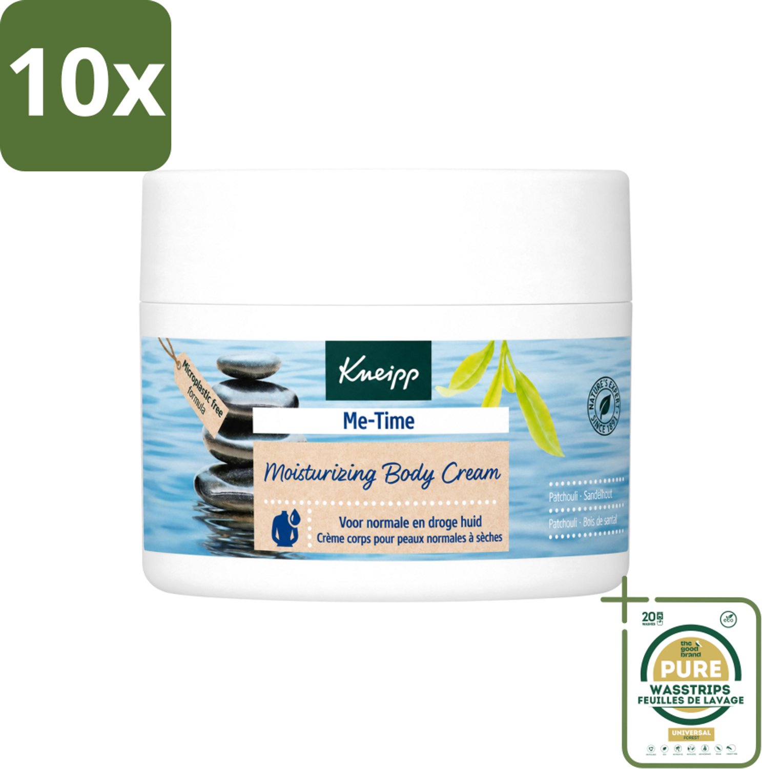 10 x Kneipp - Body crème - Me‑Time - Patchouli & Sandelhout - 200 ml - Wasstrips - Kneipp Bodycrème Me-Time - Rustgevende Crème - Patchouli En Sandelhout - Huidverzorging - Natuurlijke Crème