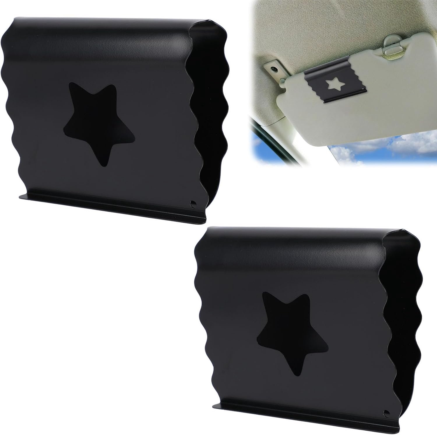 2st Auto Luchtverfrisser Zonneklepclip voor Drift Luchtverfrisser, Aluminiumlegering Auto Zonneklepclip Accessoires voor Vrachtwagen SUV (Sterstijl)