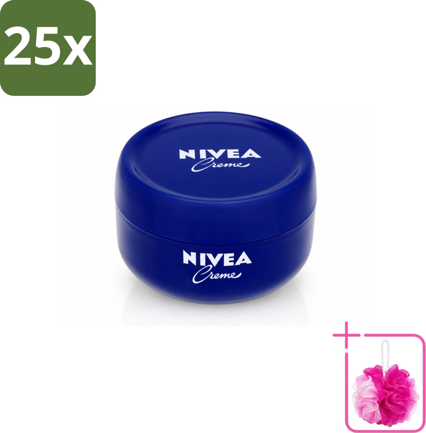 25 x NIVEA - Crème - Pot - Verzorgend - Droge Huid - Hydraterend - 200 ml - Bulkverpakking - Crème voor gezicht - Douchemop - Crème voor lichaam