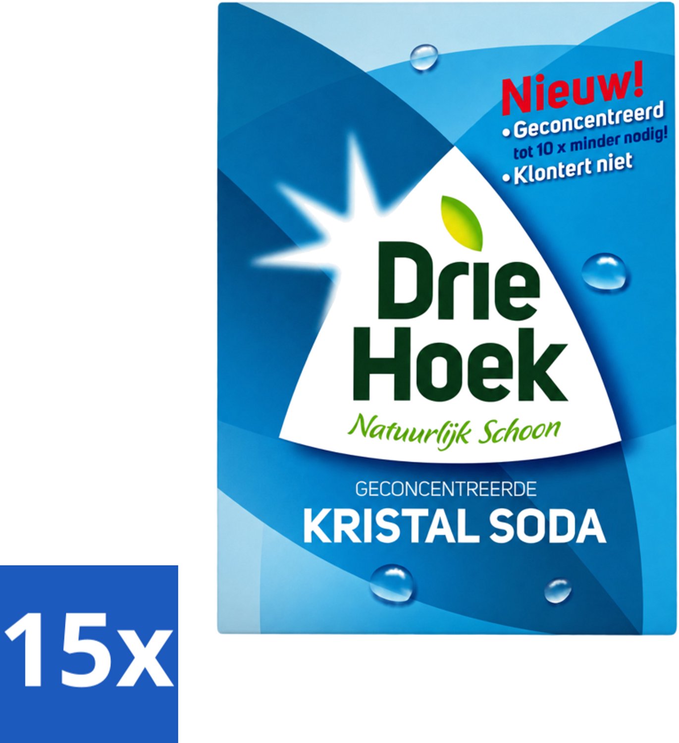 15 x Driehoek – Kristal Soda – 600 gr - Voordeelverpakking - 15 stuks