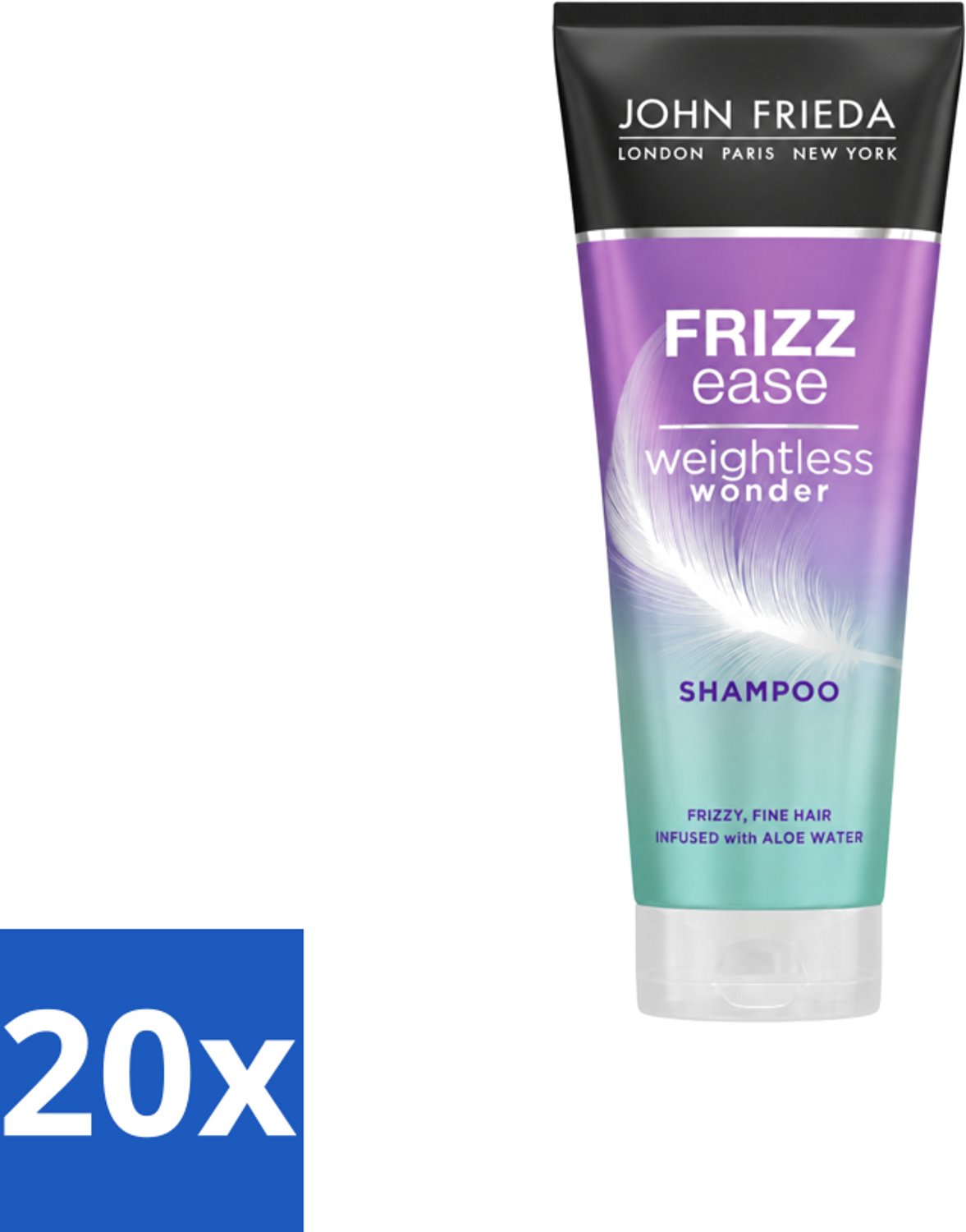 20 x John Frieda – Shampoo – Frizz Ease Weightless Wonder – Lichtgewicht verzorging – 250 ml - Voordeelverpakking - 20 stuks
