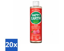 Happy Earth 20 x – Douchegel – 100% Natuurlijk Floral Patchouli – 300 ml - - 20 - 20 stuks