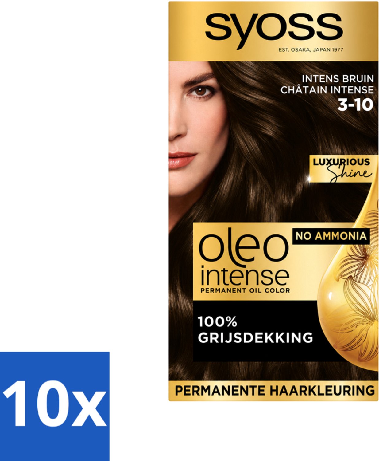 Syoss Oleo Intense - Haarverf - 3-10 - Intens Bruin - 115ml x 10