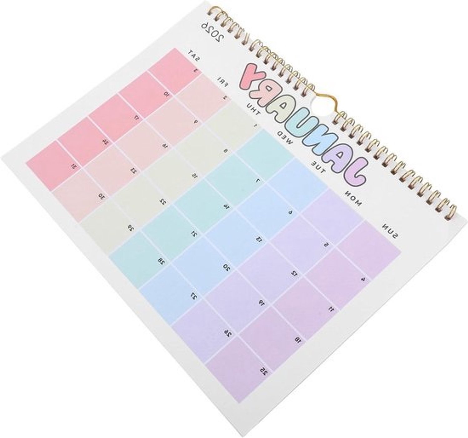 Wandkalender 2026 - Maand- en Jaarplanner - Gezin Organiseren - Pagina's Soepel Omslaan - 28 x 21 cm - Multicolor