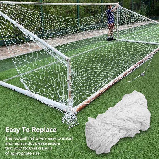 12x6, kindervoetbalnet voor vervangend doelnet en voetbaldoelriemen, past op 6' X 4', 8' X 6', 12' X 6', 24' X 8' doelnet(24X8FT) — afbeelding 5