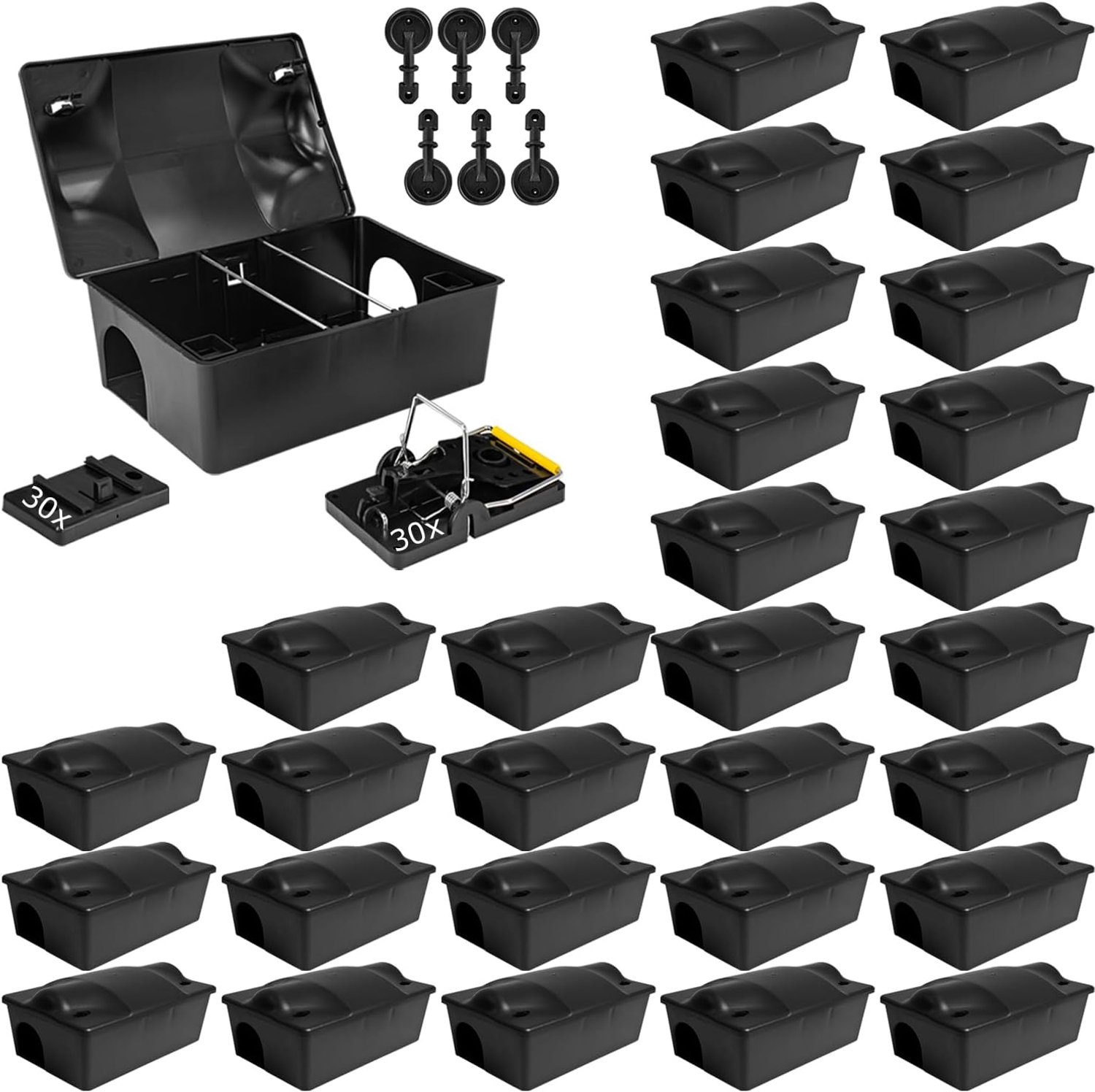 30 x muizenval rat mepper knaagdieren doos aas controle