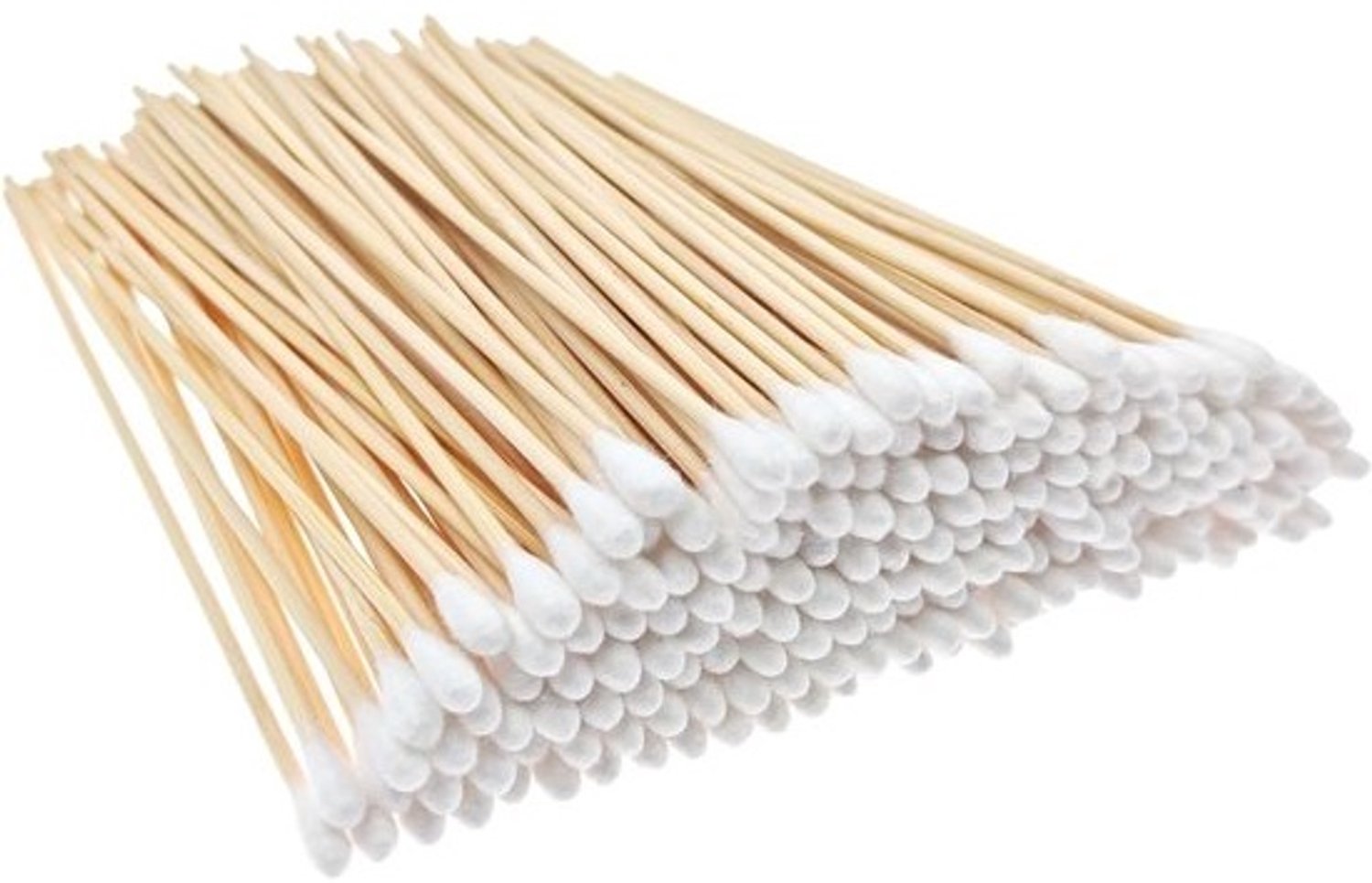 Katoenen swabs - Wattenschijfjes met lange handgreep - Reinigen en aanbrengen - Extra lange houten handgreep - 200 Stuks 15 cm