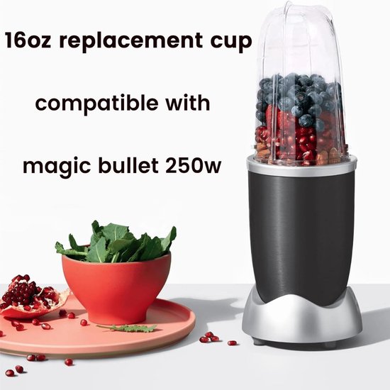 Beker Vervangend 3 Stuks - 16 oz - Met Deksel - Compatibel met Magic Bullet - Blender - Juicer - Mixbeker — afbeelding 2