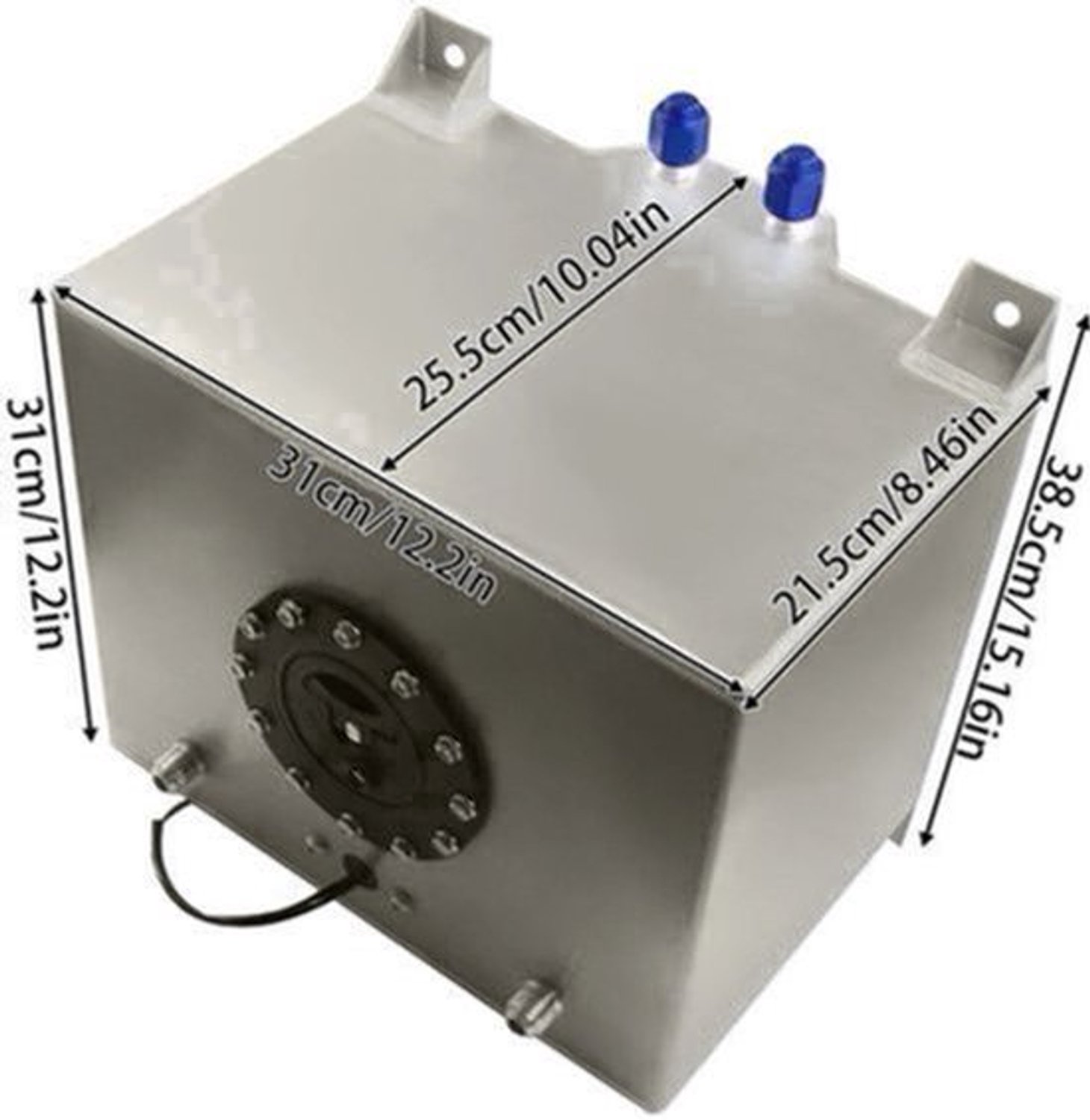Brandstof Jerrycan - 20 Liter - Benzine of Diesel - met Tuit en Ontluchtingsnippel - Brandstoftank - Universele oliebox - met antislipschuim - voor trams en vrachtwagens - Zilver