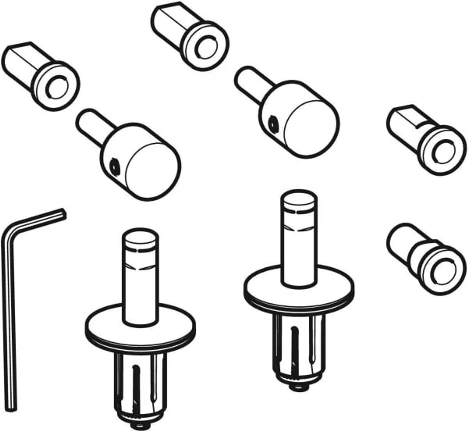 Geberit set scharnieren voor wc-zitting Flow bevestiging van bovenaf, rvs, 598055000