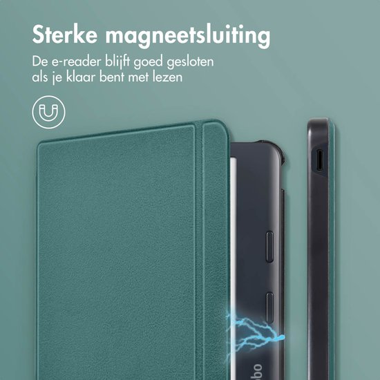 imoshion E-reader Hoesje - Geschikt voor Kobo Libra Colour - Slim Hardcase Sleepcover Bookcase met stand - Donkergroen van iMoshion — afbeelding 4