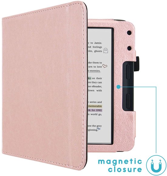 imoshion E-reader Hoesje - Geschikt voor Kobo Libra Colour - Vegan Leather Bookcase - Rosé Goud van iMoshion — afbeelding 2