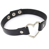 WiseGoods - Premium Choker - Ketting Zwart met Hart - Halsband - Heart - Gothic - 35 + 5 cm