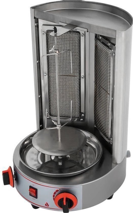 Rotisserie Grill – Verticale BBQ – Gas Grill – Grill Met Motor – RVS 201 – 360° Automatische Rotatie – Dubbele Infrarood Branders — afbeelding 3