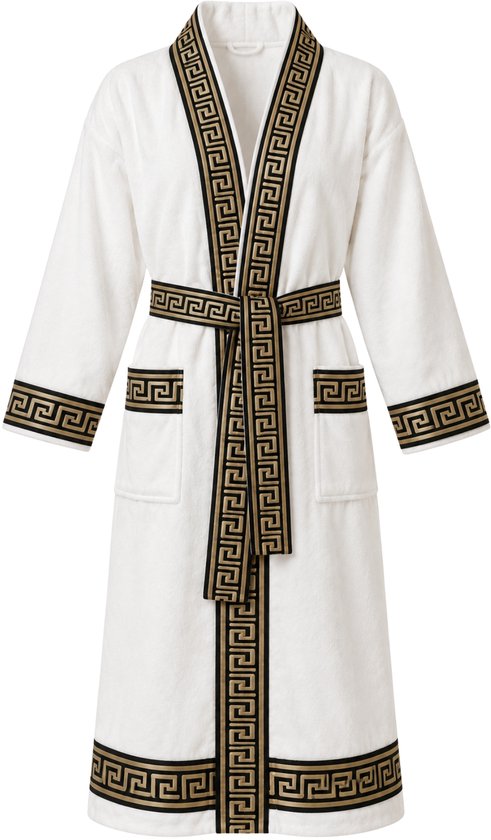 Luxe witte kimono badjas met gouden details - Dubai stijl-xl/xxl