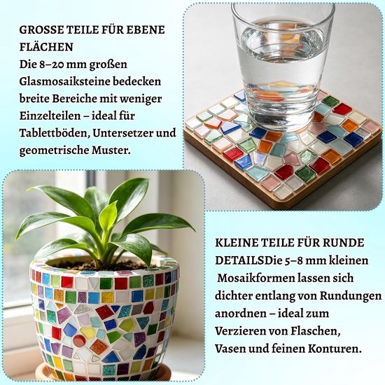 300 gram mozaïekstenen voor knutselen, 5-20 mm — afbeelding 4