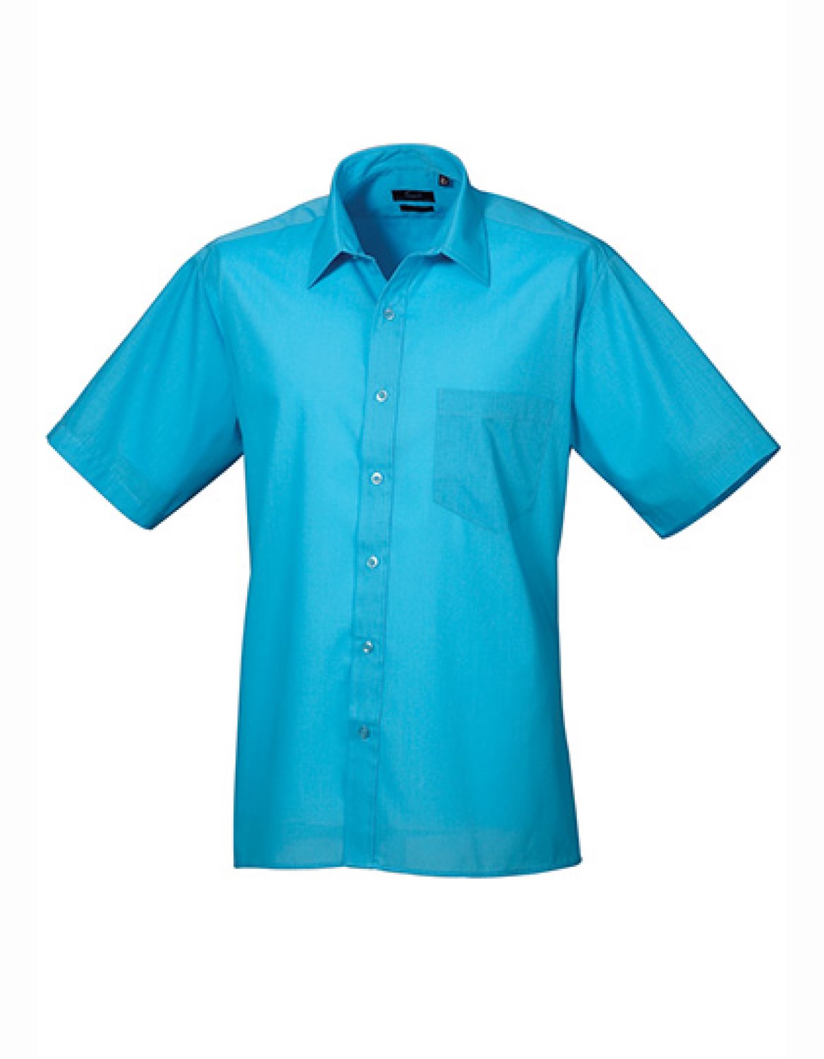 Premier Workwear - Men´s Poplin Short Sleeve Shirt - Turquoise (ca. Pantone 7703C) - 38 (15)