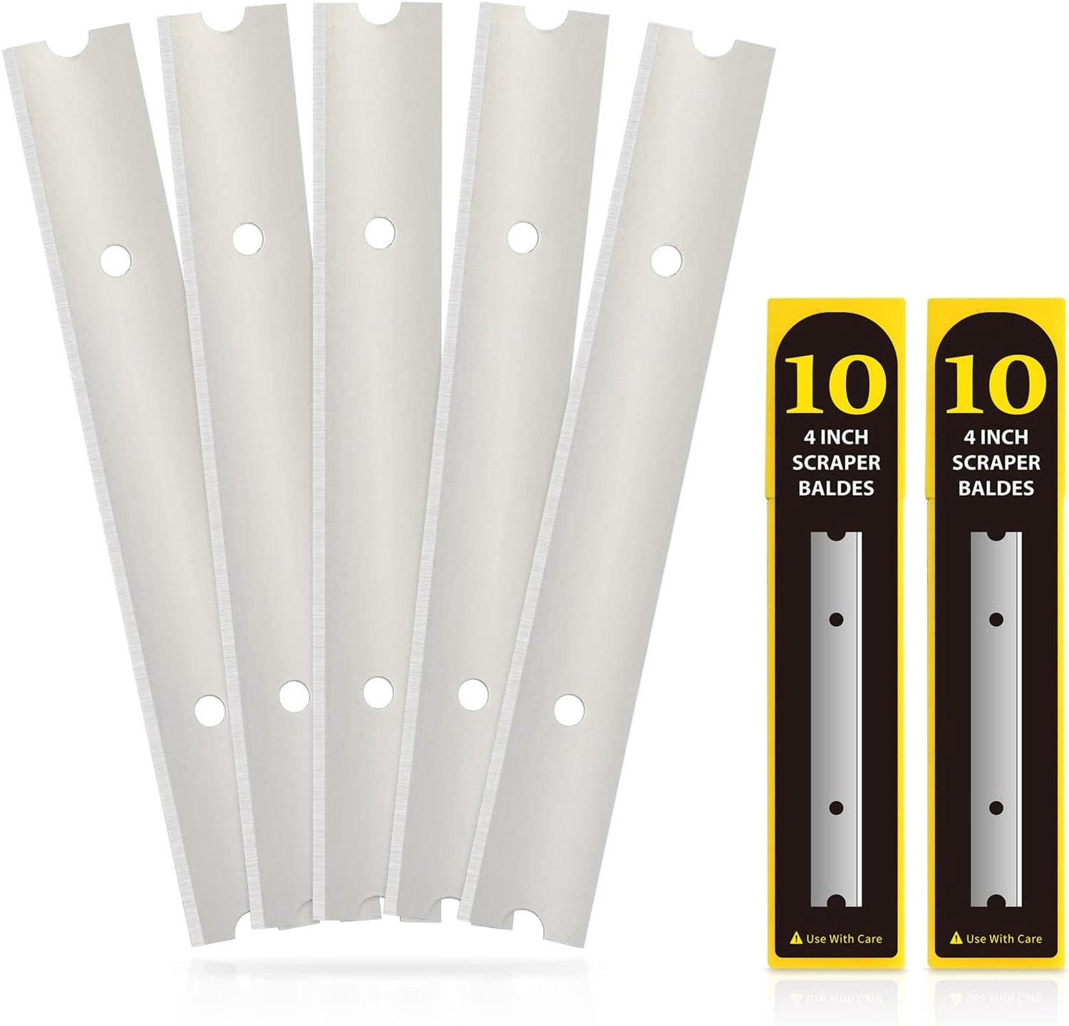 Vervangingsmes voor schrapers 100mm - koolstofstaal - extra scherp - ideaal voor behang verwijderen - 20 stuks - ServiceTopper