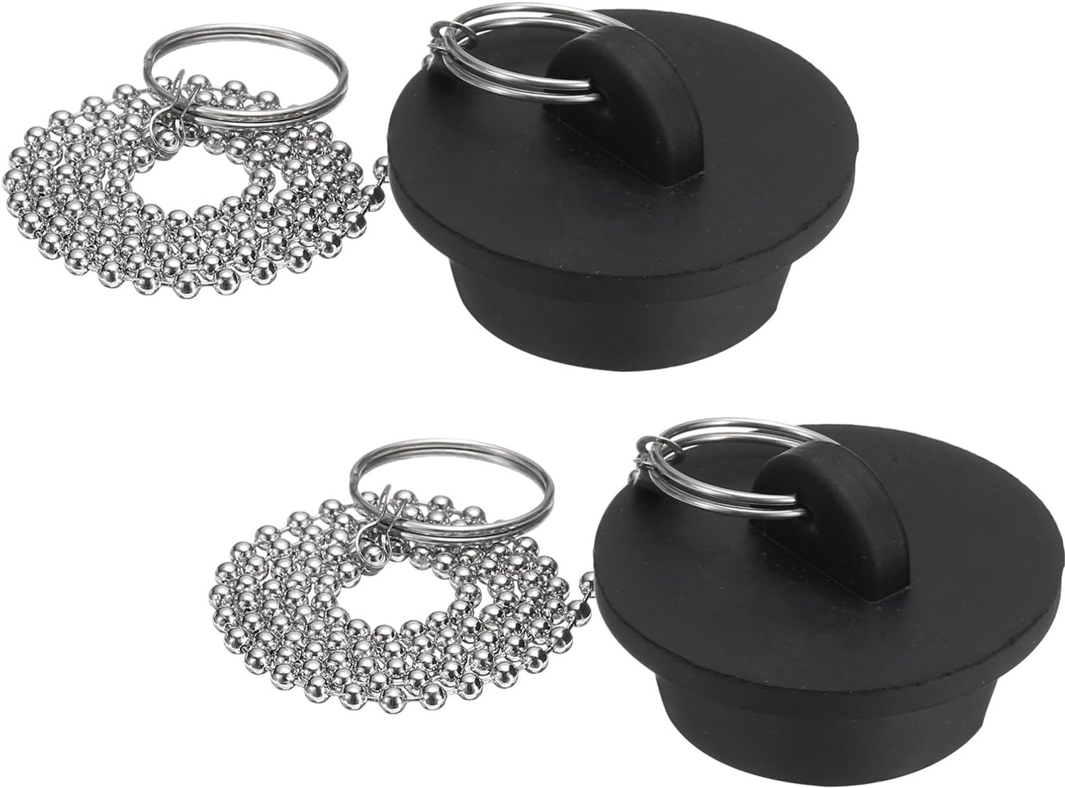 Afvoerstop 1-3/8 inch - rubber zwart - 2 stuks - ideaal voor bad en keuken - ServiceTopper