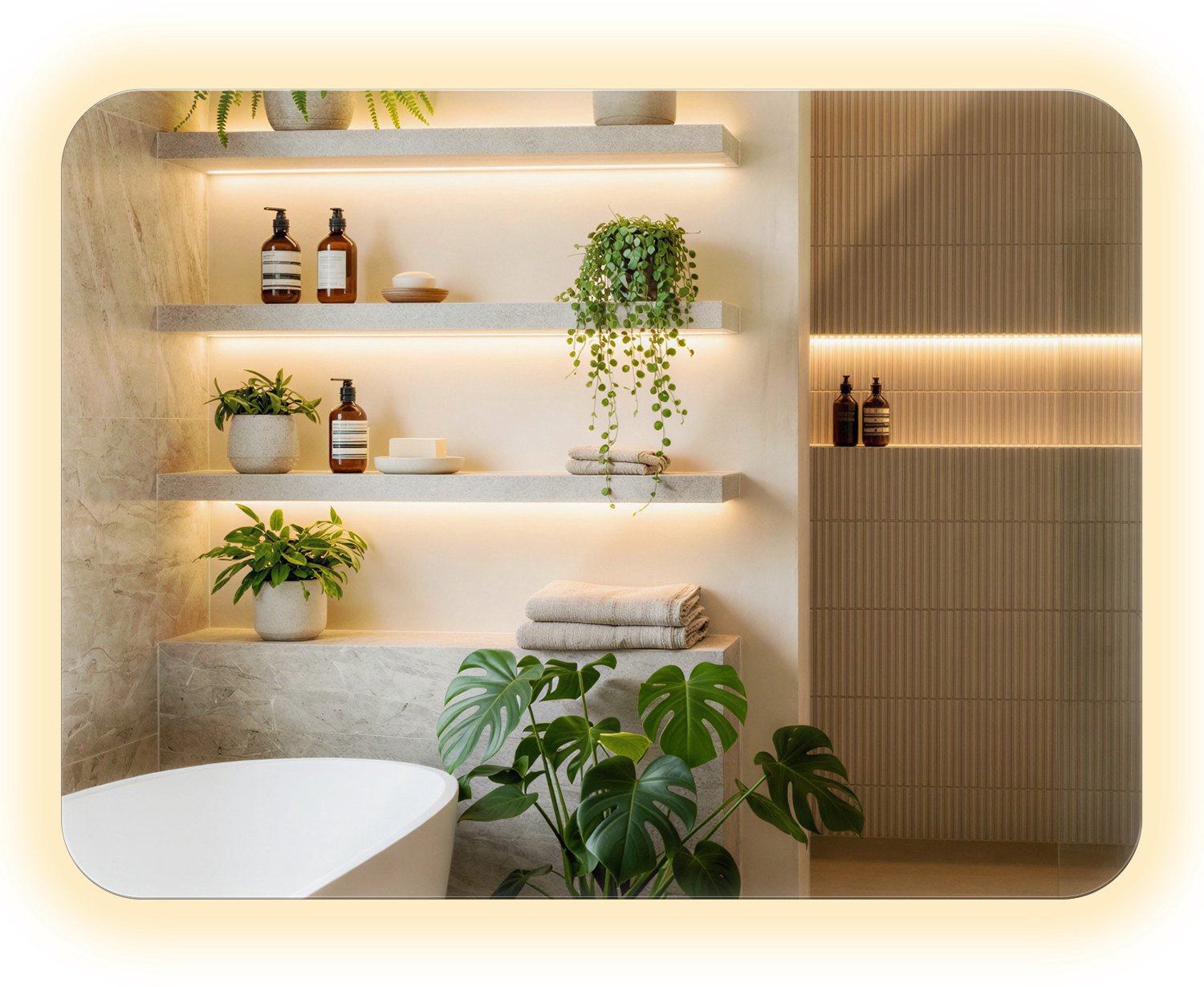 Coloray LED Spiegel - Elegante Rechthoekige Spiegel - 60 x 80 cm - LED Badkamerspiegel - Spiegel met Verlichting - Warm Wit 3000K - Wandspiegel LED - Moderne Spiegel