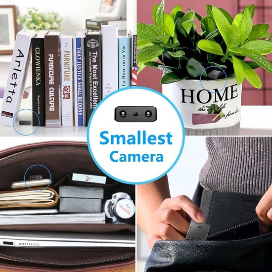 Mini Camera - Ultra Dunne Kleine Camera - Mini Bewakingscamera 1080P Full HD - 32G - Compacte Beveiligingscamera Met Nachtzicht & Bewegingsdetectie - Draadloze Mini Camera Met App Besturing - Zwart — afbeelding 2