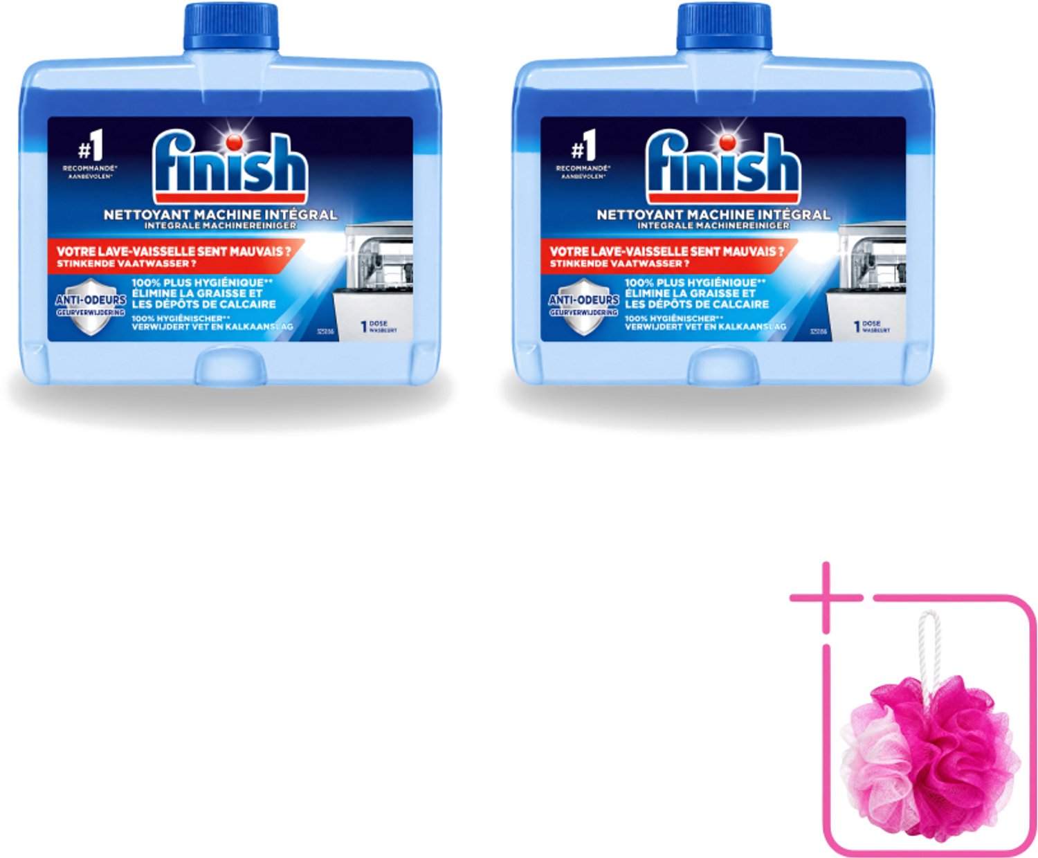 2 x Finish - Vaatwasreiniger - Geurverwijdering - Verwijdert Vet & Kalkaanslag - 1 Wasbeurt - Bulkverpakking - Vaatwasmachine reinigen - Douchemop - Vet verwijderen
