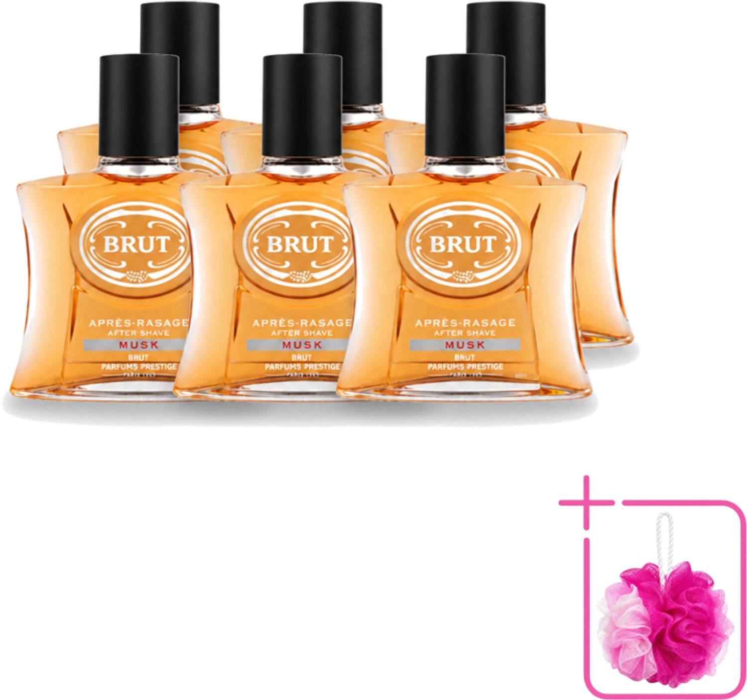 6 x Brut – Aftershave Lotion – Musk – 100 ml - Bulkverpakking - Aftershave - Douchemop - Aftershave musk