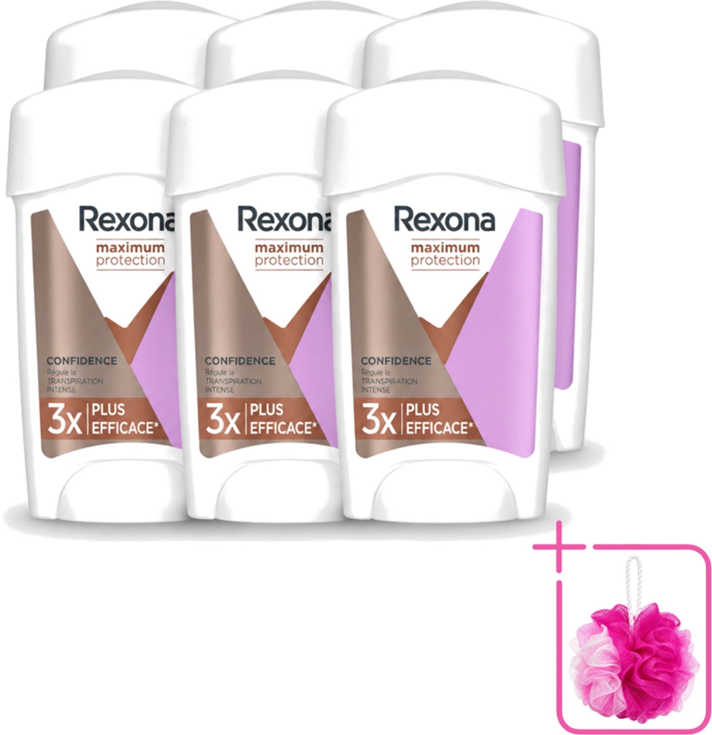 6 x Rexona Women – Anti-Transpirant Stick – Maximum Protection Confidence – 45 ml - Bulkverpakking - Anti-transpirant - Zweetbehandeling