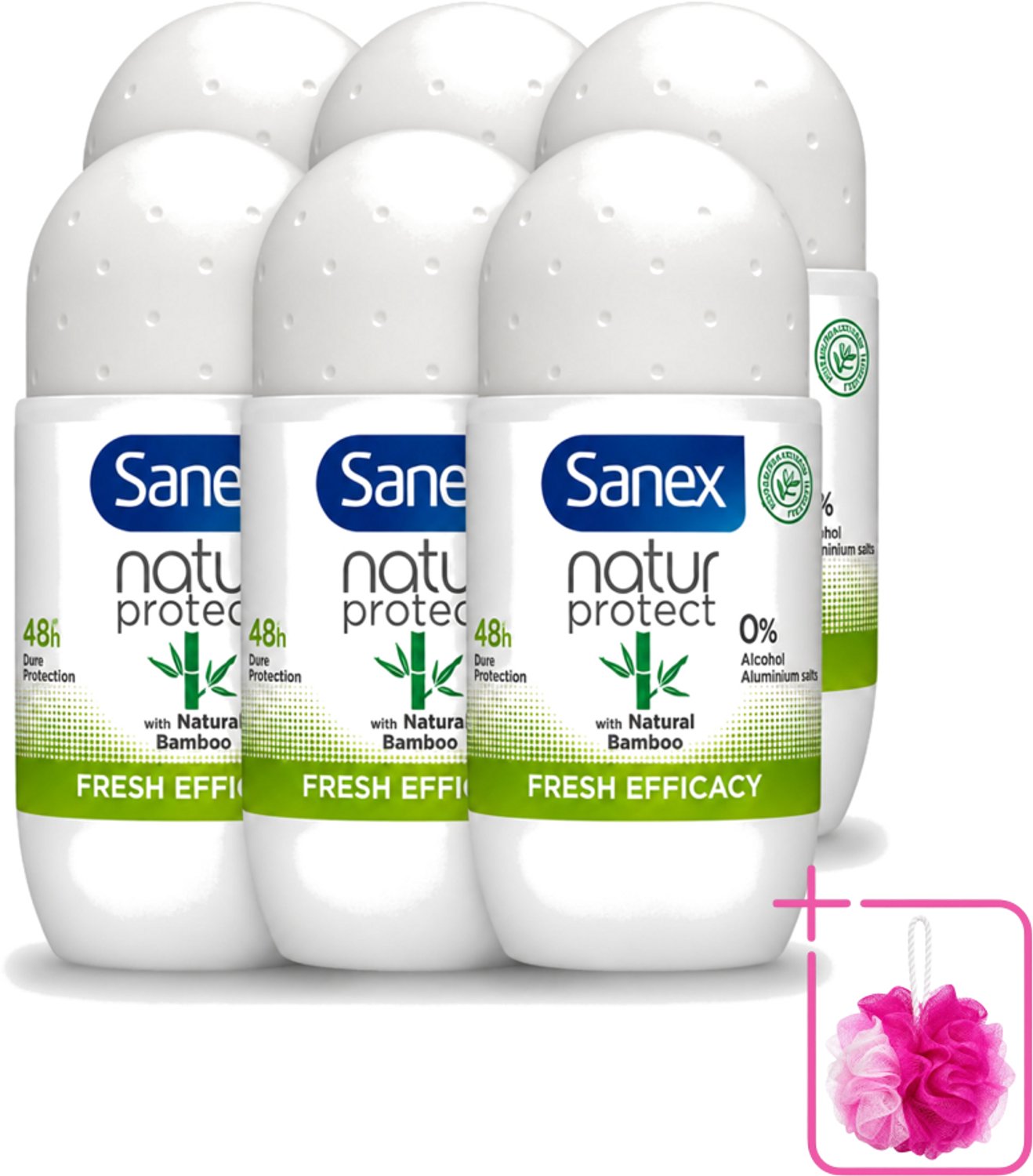 6 x Sanex – Deo Roll-on – Bamboo Fresh Efficacy – 50 ml - Bulkverpakking - Deodorant roll-on - Bamboe geur