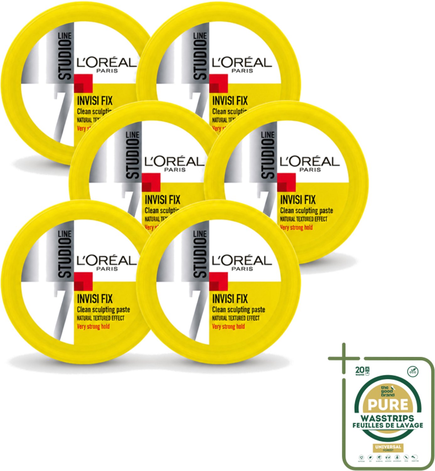 6 x L'Oréal Paris - Wax - Studio Line - Invisi Fix - Gel-Paste Clean Sculpting - 75 ml - Gel Paste - Wax - Haar Styling - Natuurlijke Fixatie - Gezond Haar