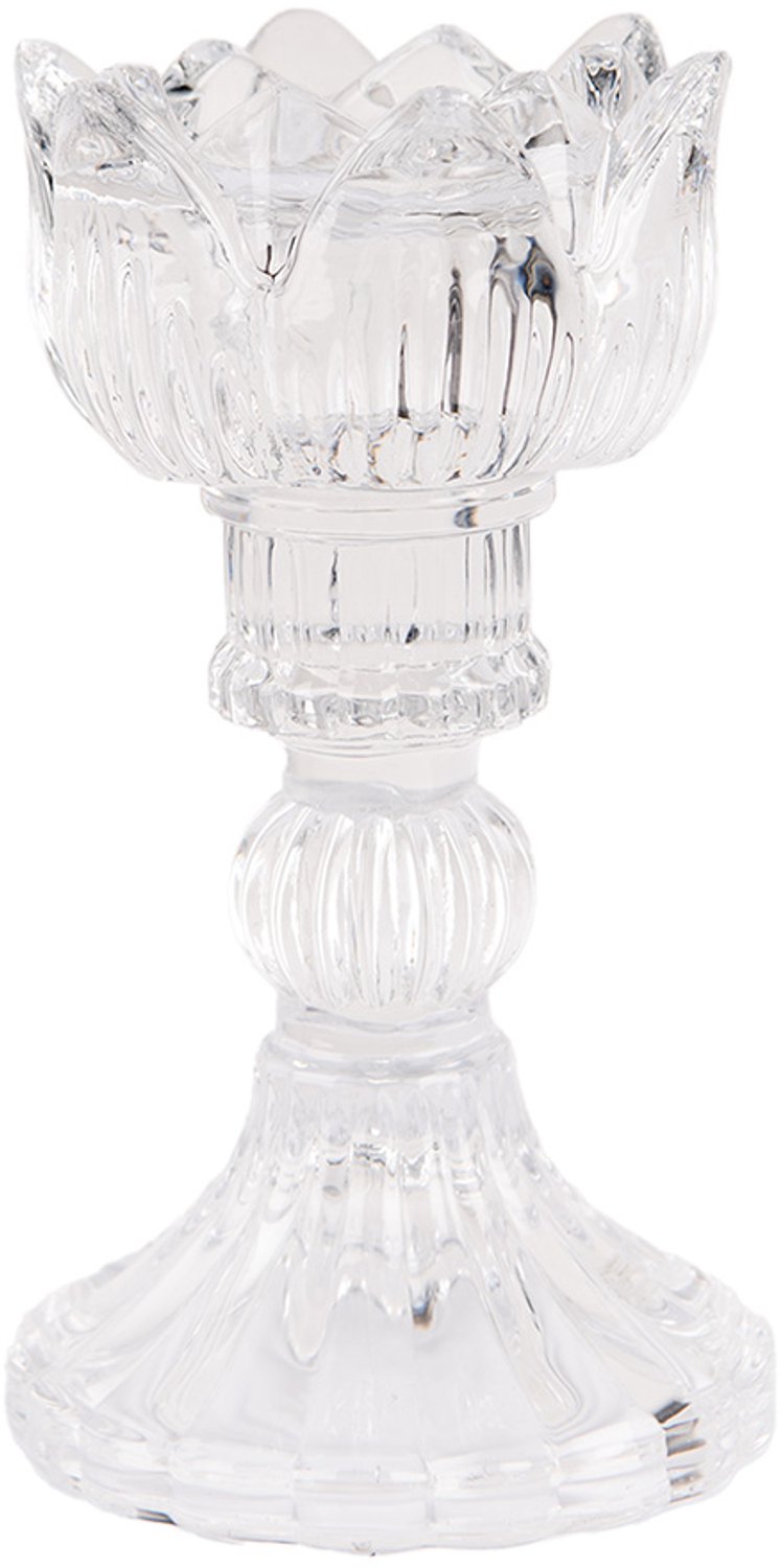 Clayre & Eef Kandelaar Ø 8x15 cm Transparant Glas
