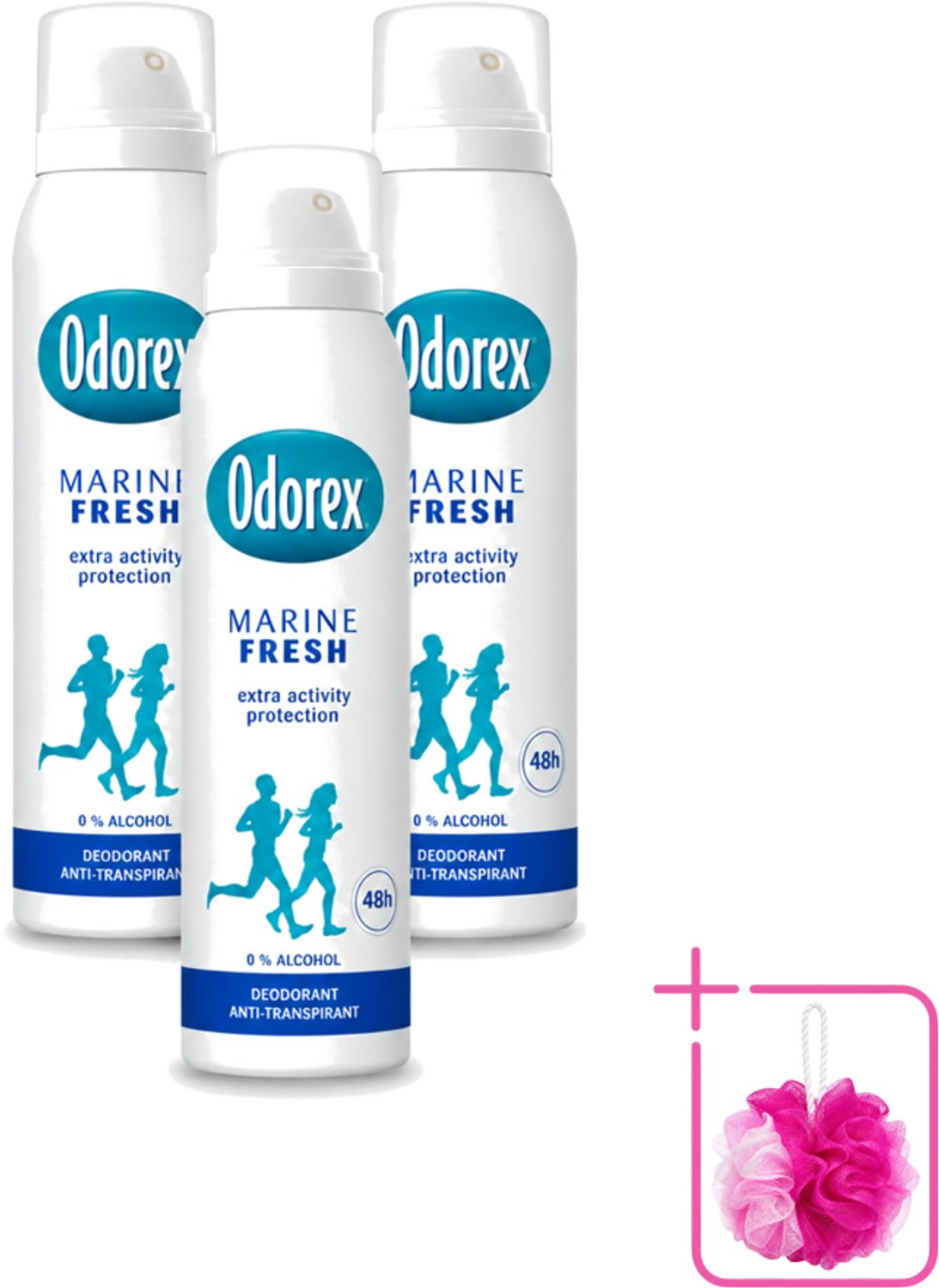 3 x Odorex - Deodorant Spray - Marine Fris - Verfrissend - 150 ml - Bulkverpakking - Marine Fris - Deospray