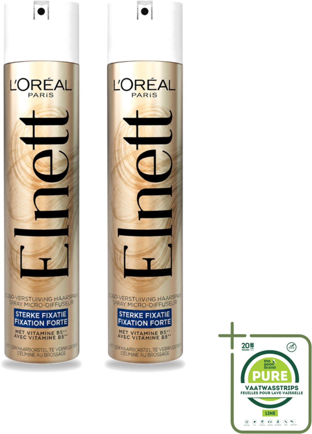 2 x L'Oréal Paris - Elnett Satin - Haarspray - Sterke Fixatie - Satijnzacht Gevoel - 300 ml - Grootverpakking - Haarspray - Satijnzacht Haar - Sterke Fixatie - Haarspray 300 Ml - Haarspray Voor Professionals