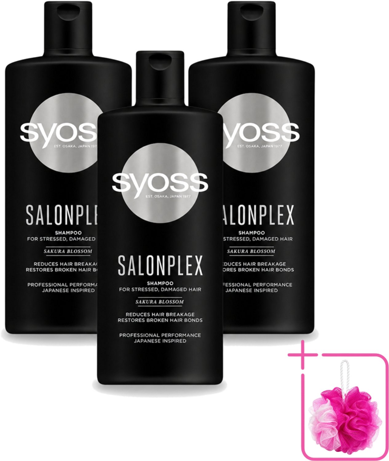 3 x Syoss Salonplex Shampoo - Shampoo - Bescherming - 440 ml - Bulkverpakking - Shampoo haar bescherming - Douchemop - Salonplex shampoo