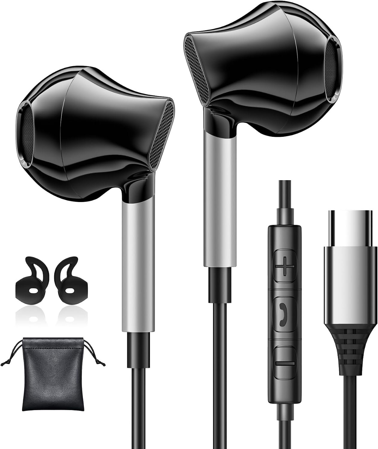 USB C Hoofdtelefoon voor Samsung Galaxy S25 S26 Ultra A56 A57 A17 Hoofdtelefoon met kabel USB C HiFi USBC Hoofdtelefoon voor iPhone 17 16 15 Pro Max Samsung S23 S24 S25 FE Google Pixel 10 Pro iPad 11