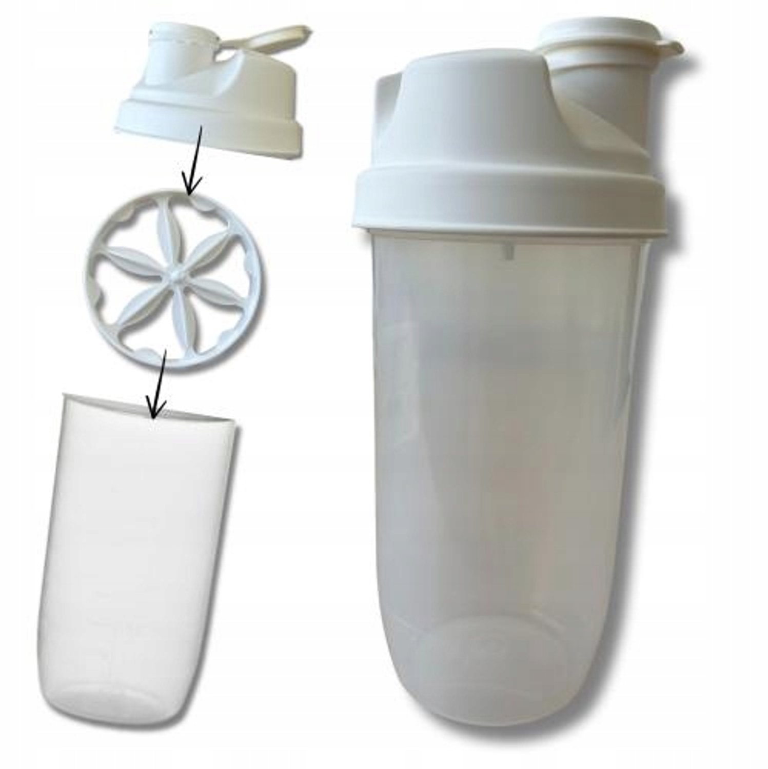 Shaker 0.5L met Maatbeker & Zeef - Willekeurige Kleur