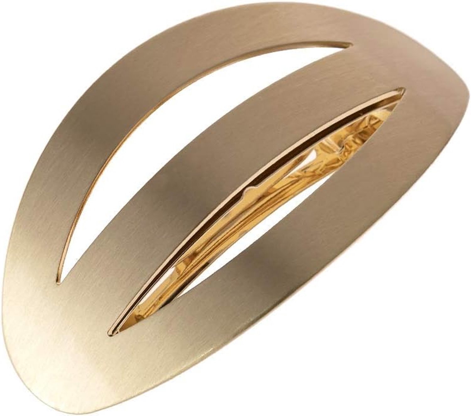 Hairpin Gebogen Women's Hairpin Hollow Geometric Metal geborsteld Luminous Surface Gasveerklip (Color : Golden)
