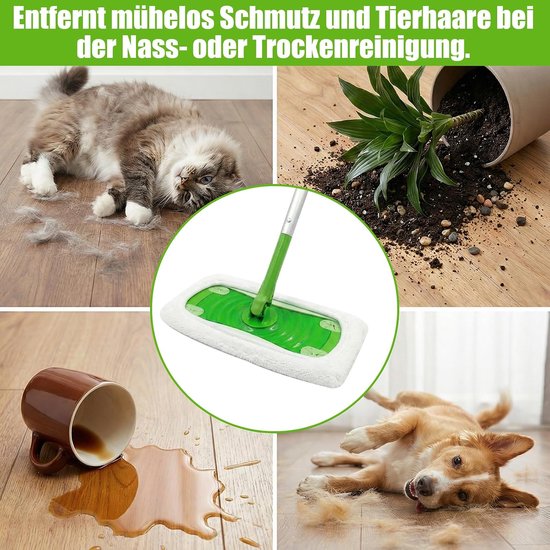 10 Stuks Vervangende Wisserhoezen voor Swiffer Vloerwissers, Herbruikbare Microvezel Vloerdoeken, Nat en Droog Universele Reinigingsdoeken voor Houten Vloeren, Harde Vloeren en Tegels — afbeelding 2