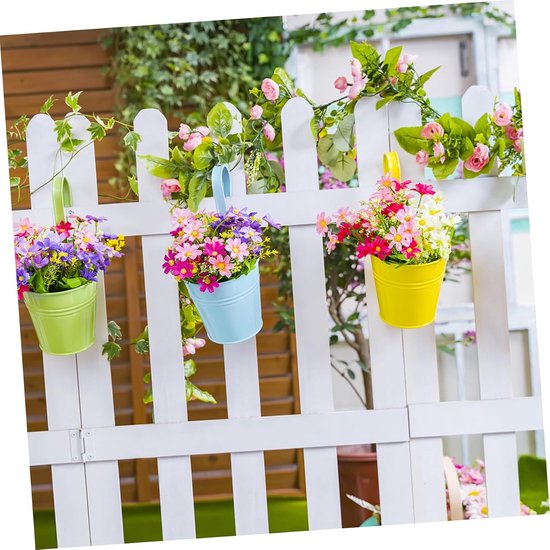 6 Stuks Haak Bloempot Leuning Plantenbakken Buiten Potten Buiten Hek Potten Tuinrand Hangende Patio Leuning Plantenbakken Hek Plantenbak Houders Metaal Ijzer — afbeelding 2